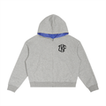 Gray Contrast Plaid Boxy Hoodie